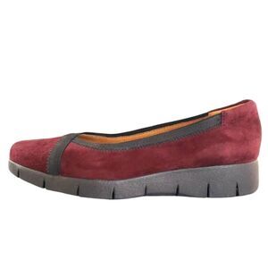 Clarks Artisan Daelyn Hill Comfort‎ Shoe Wine Burgundy Suede Slip On Leather 8